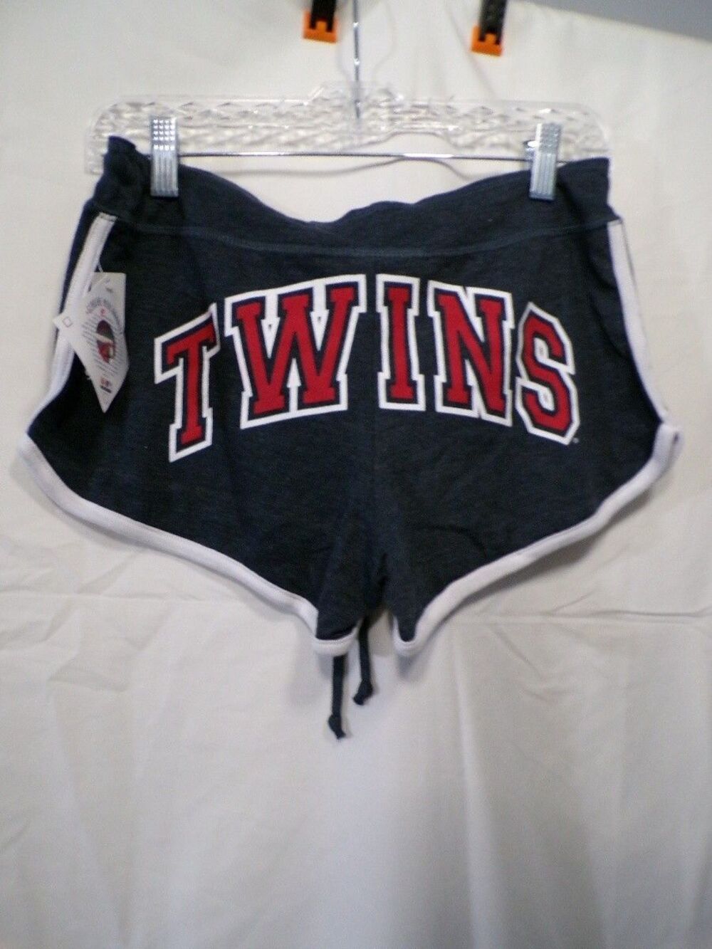 Women's Minnesota Twins Navy Athletic Shorts S Drawstring Logo